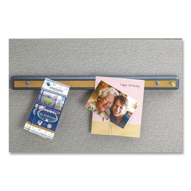 OFFICEMATE INTERNATIONAL CORP. Verticalmate Plastic Cork Bar, 1.5" x 19", Gray (OIC29212) thumbnail 3