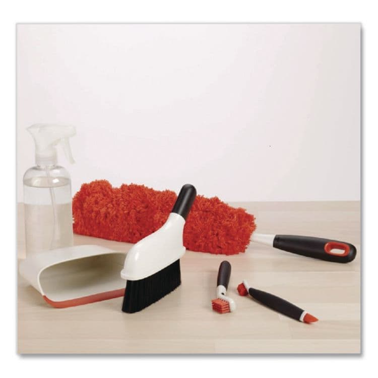 OXO Good Grips Microfiber Duster, 4" x 12" Orange Duster Head, 6" Black Handle (OXO1335180) thumbnail 3