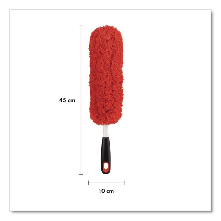 OXO Good Grips Microfiber Duster, 4" x 12" Orange Duster Head, 6" Black Handle (OXO1335180) thumbnail 2