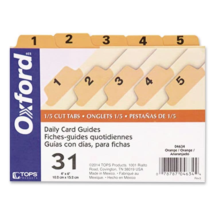 ESSELTE PENDAFLEX CORP. A-Z Index Card Files, 1/5-Cut Top Tab, Assorted Position, 3 x 5, Manila, 25/Set (OXFB5325) thumbnail 4