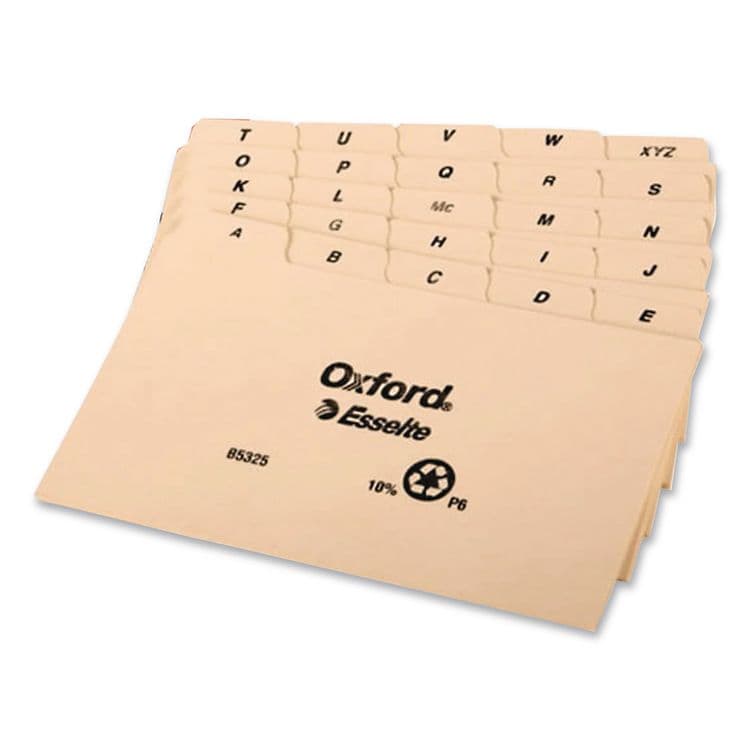 ESSELTE PENDAFLEX CORP. A-Z Index Card Files, 1/5-Cut Top Tab, Assorted Position, 3 x 5, Manila, 25/Set (OXFB5325) thumbnail 3