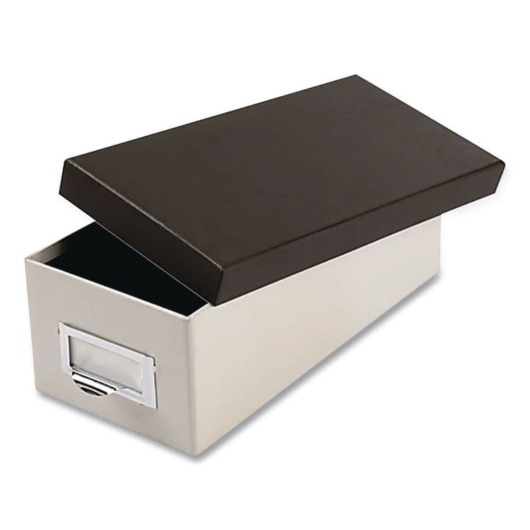 ESSELTE PENDAFLEX CORP. Index Card Storage Box, Holds 1,000 3 x 5 Cards, 5.5 x 11.5 x 3.88, Pressboard, Marble White/Black (OXF406350) thumbnail 2