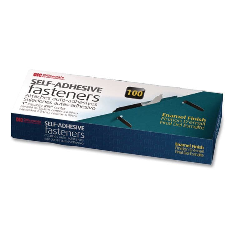 OFFICEMATE INTERNATIONAL CORP. Self-Adhesive Two-Prong Folder Fastener Bases, 2" Capacity, 2.75" Center to Center, Brown, 100/Box (OIC99876) thumbnail 4