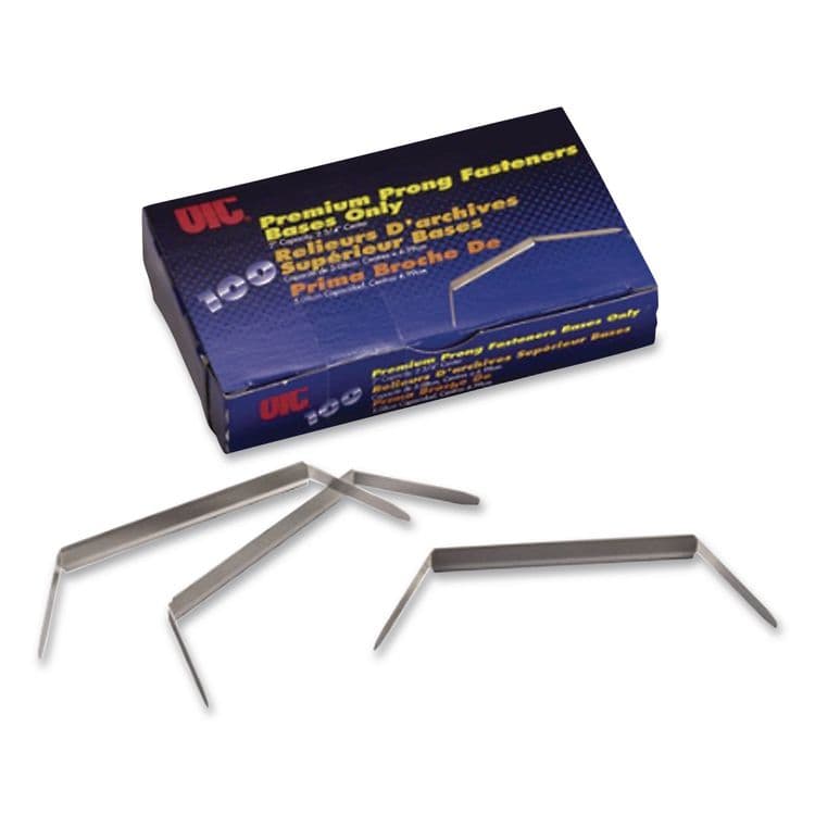 OFFICEMATE INTERNATIONAL CORP. Prong Fastener Base, 2" Capacity, 2.75" Center to Center, Silver, 100/Box (OIC99714)