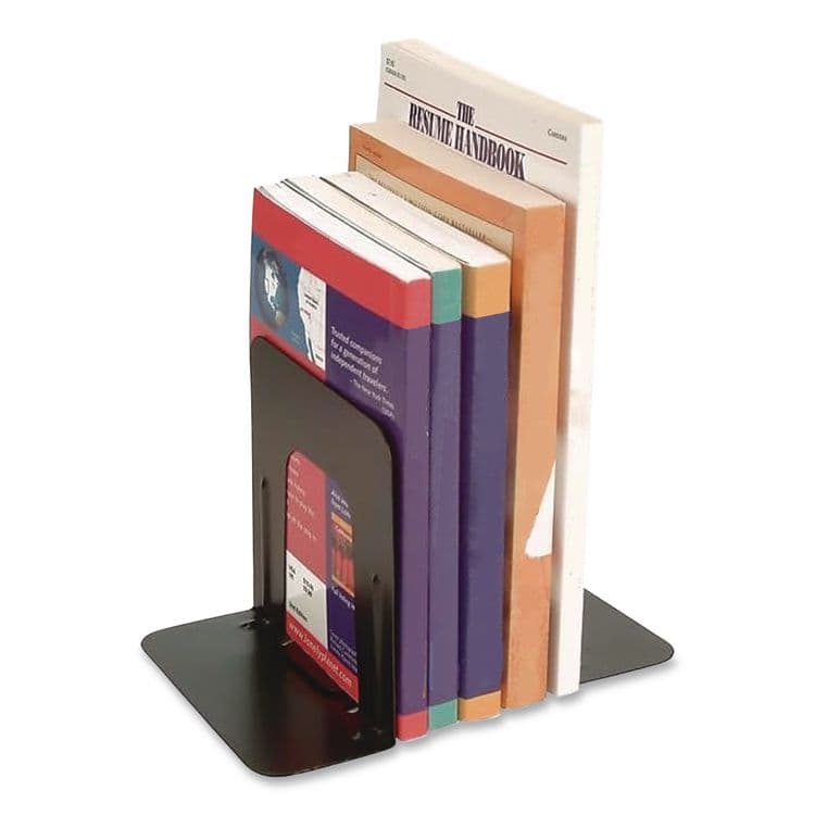 OFFICEMATE INTERNATIONAL CORP. Steel Bookends, Nonskid Base, 4.75 x 5.13 x 5, Black, Pair (OIC93001) thumbnail 4