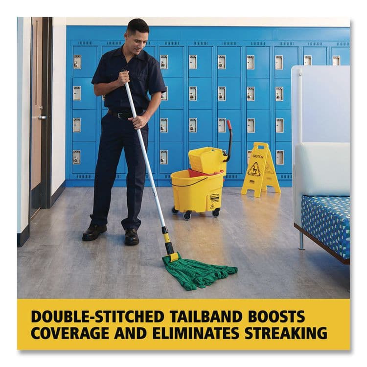 RUBBERMAID COMMERCIAL PROD. Microfiber Tube Wet Mop, Microfiber/Polyester, Medium, Green (RCPFGT85206GR00) thumbnail 4