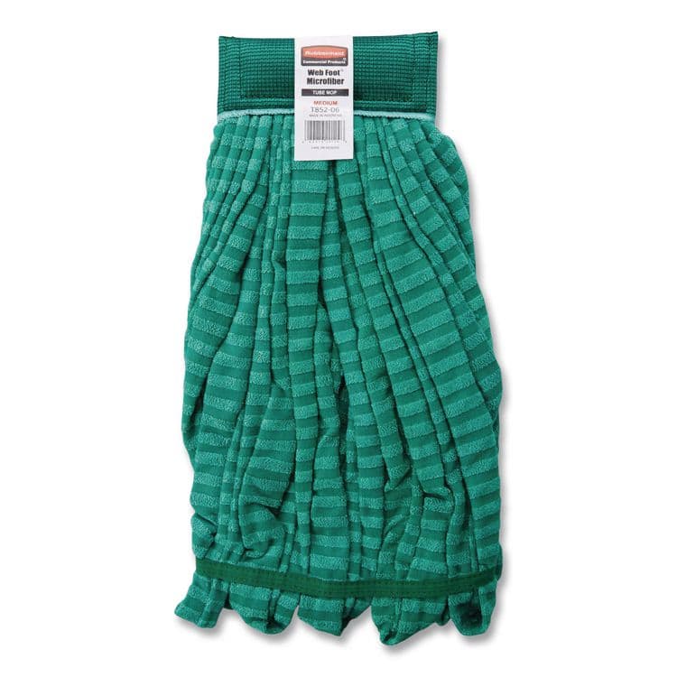 RUBBERMAID COMMERCIAL PROD. Microfiber Tube Wet Mop, Microfiber/Polyester, Medium, Green (RCPFGT85206GR00)