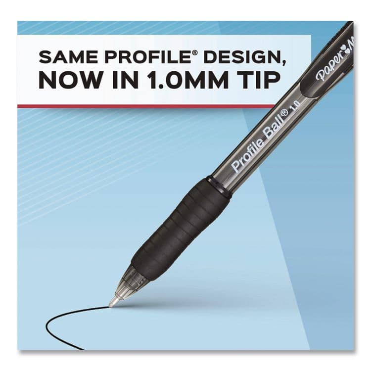 SANFORD Profile Ballpoint Pen, Retractable, Medium 1 mm, Black Ink, Translucent Black Barrel, 8/Pack (PAP2095460) thumbnail 2