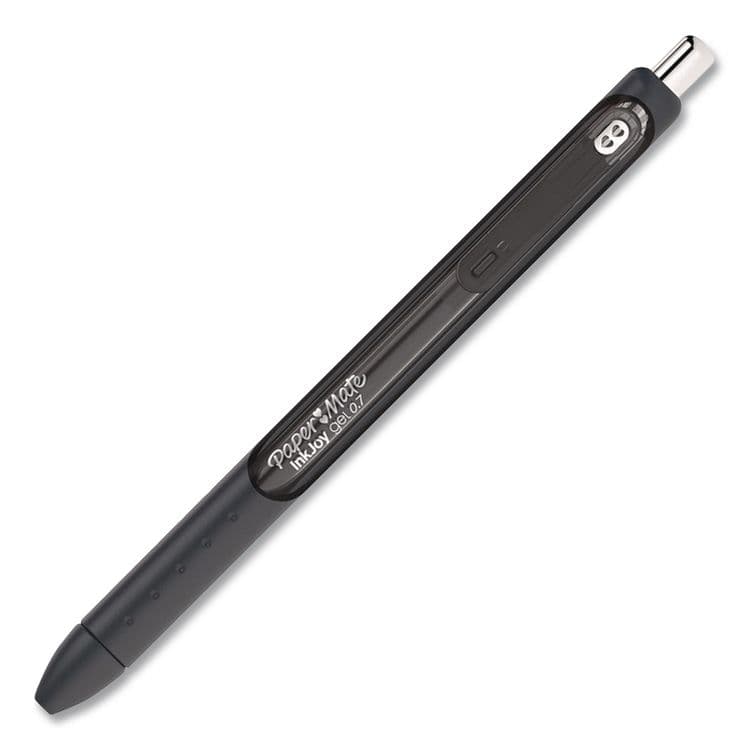 SANFORD InkJoy Gel Pen, Retractable, Medium 0.7 mm, Black Ink, Black/Smoke Barrel, 8/Pack (PAP1958856) thumbnail 2