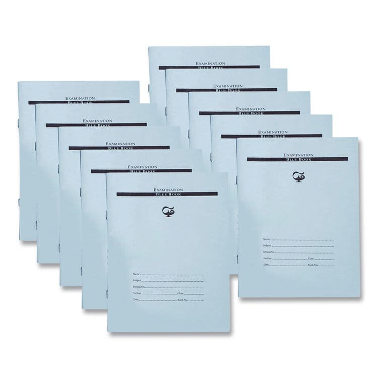 PACON CORPORATION Examination Bluebook, Wide/Legal Rule, Blue Cover, (10) 8.5 x 7 Sheets (PACBB788)