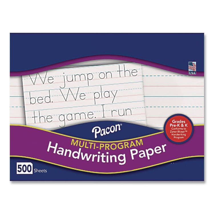PACON CORPORATION Multi-Program Picture Story Paper, 30 lb Bond Weight, 1/2" Long Rule, One-Sided, 8.5 x 11, 500 Sheets/Ream (PAC2693)