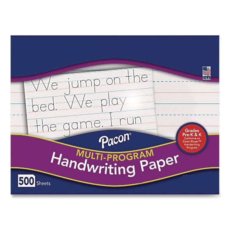 PACON CORPORATION Multi-Program Handwriting Paper, 30 lb Bond Weight, 5/8" Long Rule, Two-Sided, 8.5 x 11, 500 Sheets/Ream (PAC2692)
