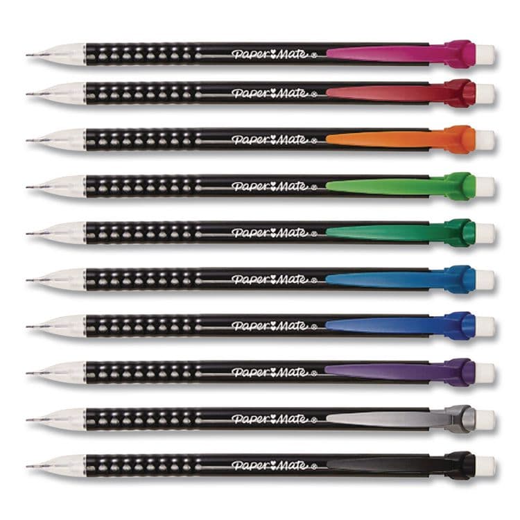 SANFORD Write Bros Mechanical Pencil, 0.7 mm, HB (#2), Black Lead, Black Barrel with Assorted Clip Colors, 24/Box (PAP2096310) thumbnail 4