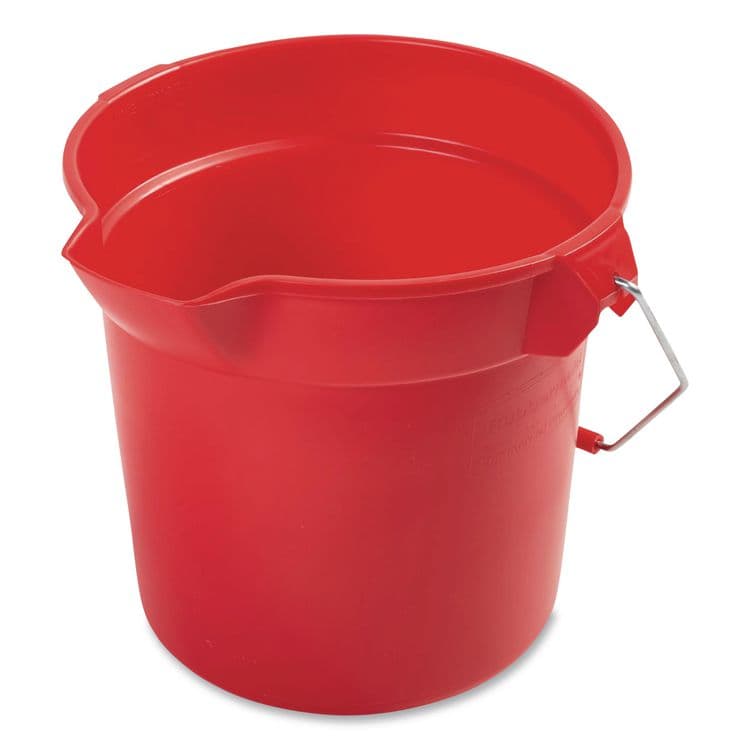 RUBBERMAID COMMERCIAL PROD. BRUTE Round Utility Pail, 10 qt, Plastic, Red, 10.5" dia (RCP2963RED) thumbnail 2