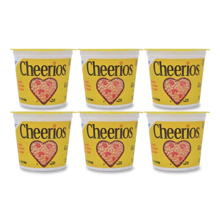 GENERAL MILLS Cheerios Breakfast Cereal, Single-Serve 1.3 oz Cup, 6/Pack (AVTSN13896)