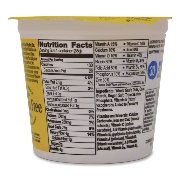 GENERAL MILLS Cheerios Breakfast Cereal, Single-Serve 1.3 oz Cup, 6/Pack (AVTSN13896) thumbnail 3