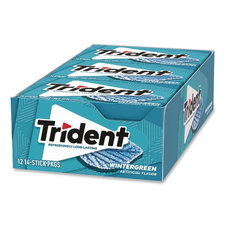 MONDELEZ INTERNATIONAL Sugar-Free Gum, Wintergreen, 14 Sticks/Pack, 12 Packs/Carton (GRR30400058) thumbnail 4