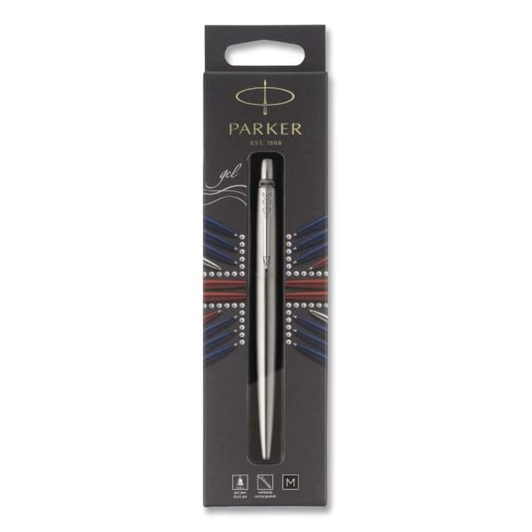 SANFORD Jotter Gel Pen, Retractable, Medium 0.7mm, Black Ink, Stainless Steel Barrel (PAR2020671)