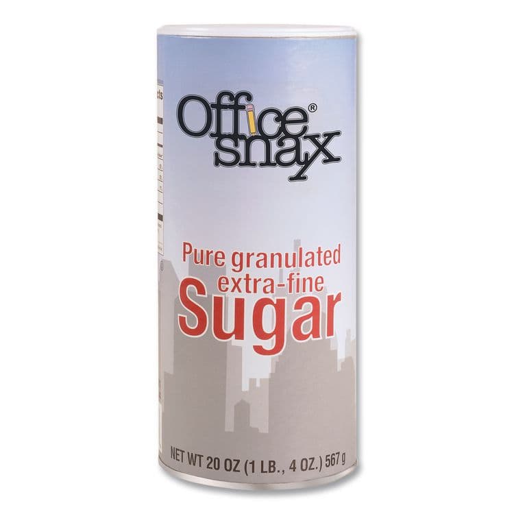 OFFICE SNAX, . Sugar Canister, 20 oz Reclosable Canister, 24/Carton (OFX00019CT) thumbnail 2