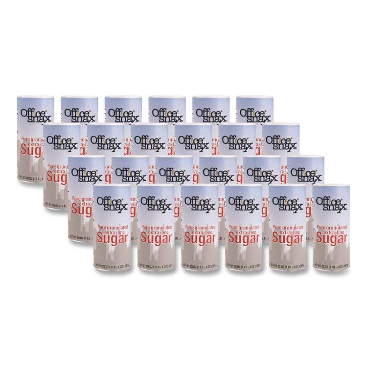 OFFICE SNAX, . Sugar Canister, 20 oz Reclosable Canister, 24/Carton (OFX00019CT)