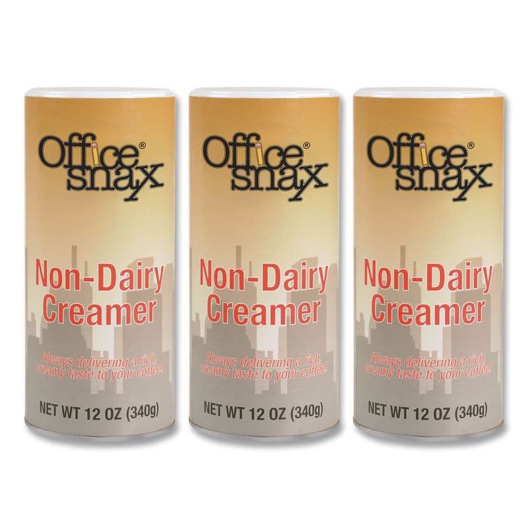 OFFICE SNAX, . Powdered Non-Dairy Creamer, Regular, 12 oz Canister, 3/Pack (OFX00020G)