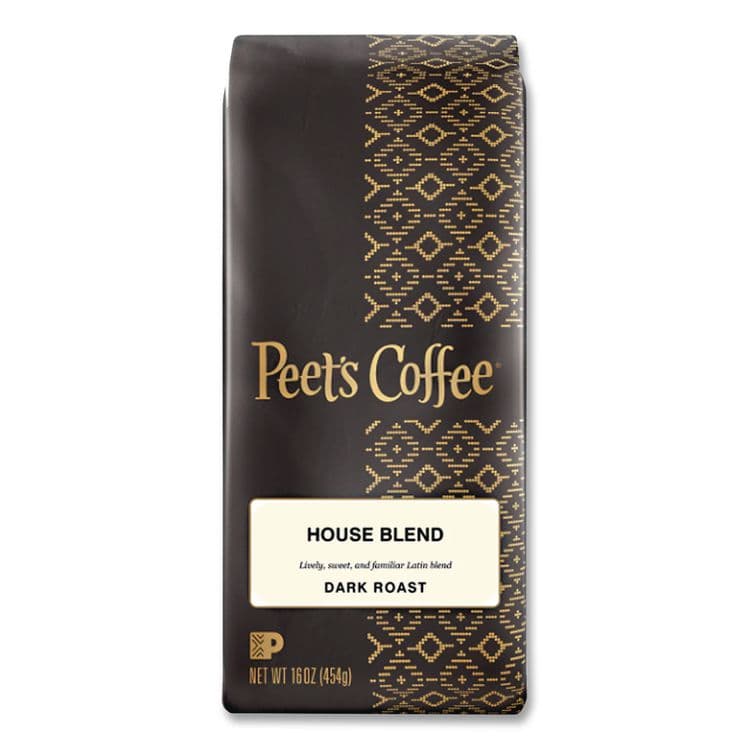 PEETS Bulk Coffee, House Blend, Ground, 1 lb Bag (PEE501619)