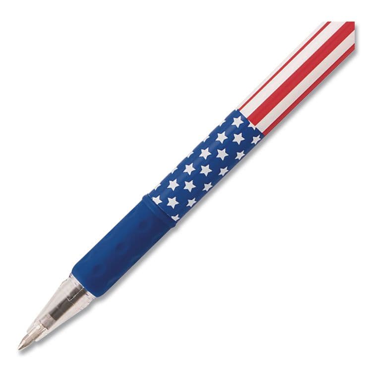 PENTEL OF AMERICA R.S.V.P. Stars and Stripes Ballpoint Pen, Stick, Fine 0.7 mm, Black Ink, Red/White/Blue Barrel, 5/Pack (PENBK90USABP5A) thumbnail 3
