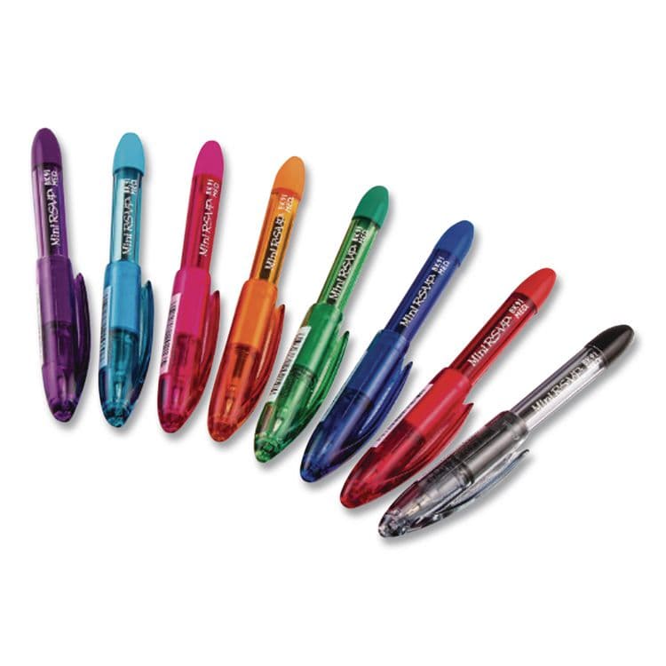 PENTEL OF AMERICA Mini R.S.V.P. Ballpoint Pen, Stick, Medium 1 mm, Assorted Ink and Barrel Colors, 8/Pack (PENBK91MNBP8M) thumbnail 4