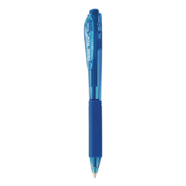 PENTEL OF AMERICA WOW! Ballpoint Pen, Retractable, Medium 0.7 mm, Blue Ink, Translucent Blue/Blue Barrel, 18/Pack (PENBK440BP18CPK) thumbnail 3