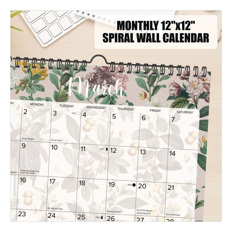 WILLOW CREEK PRESS Botanical Nature 2026 Spiral Wall Calendar, Botanic Artwork, 12 x 12, Multicolor Sheets, 12-Month (Jan to Dec): 2026 (WPR54727) thumbnail 3