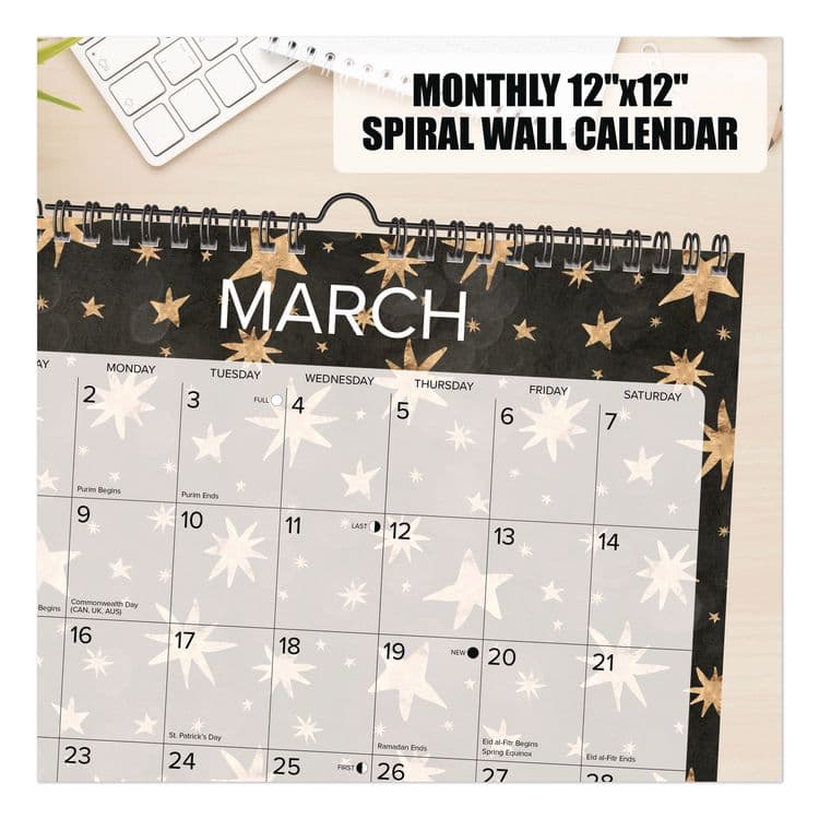 WILLOW CREEK PRESS Starry Night 2026 Spiral Wall Calendar, Starry Night Artwork, 12 x 12, Multicolor Sheets, 12-Month (Jan to Dec) (WPR54758) thumbnail 3