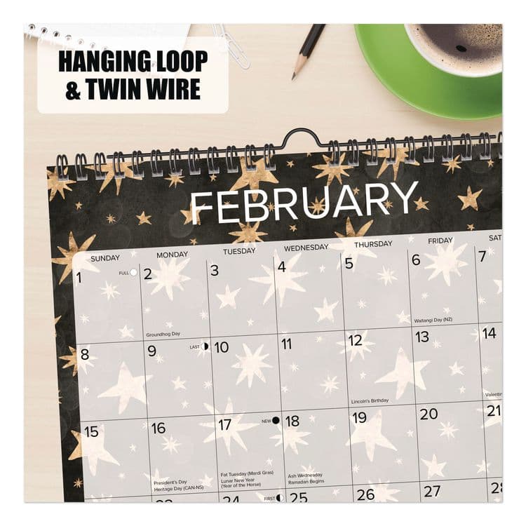WILLOW CREEK PRESS Starry Night 2026 Spiral Wall Calendar, Starry Night Artwork, 12 x 12, Multicolor Sheets, 12-Month (Jan to Dec) (WPR54758) thumbnail 2