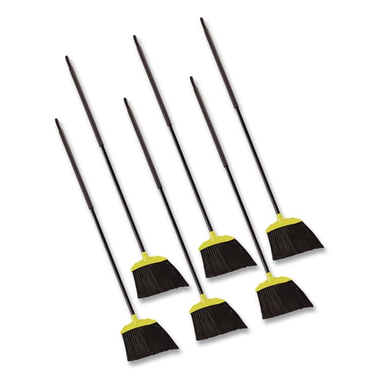 RUBBERMAID COMMERCIAL PROD. Jumbo Smooth Sweep Angled Broom, 46" Handle, Black/Yellow, 6/Carton (RCP638906BLACT)