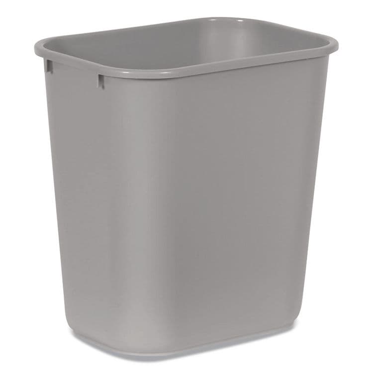 RUBBERMAID COMMERCIAL PROD. Deskside Plastic Wastebasket, 7 gal, Plastic, Gray (RCP295600GY)