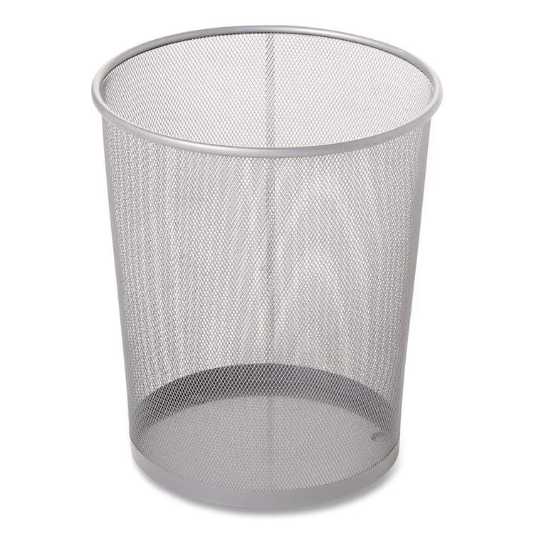 RUBBERMAID COMMERCIAL PROD. Steel Mesh Wastebasket, 5 gal, Steel Mesh, Silver (RCPWMB20SLV)