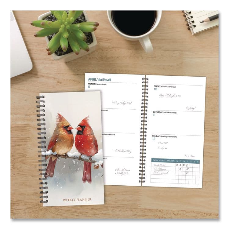 WILLOW CREEK PRESS Cardinals (Trilingual) Weekly/Monthly Planner, 6.5 x 3.5, Multicolor Cover, 12-Month (Jan to Dec): 2026 (WPR57490) thumbnail 4
