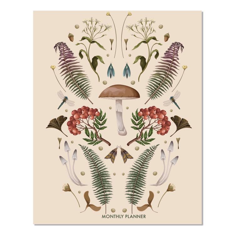 WILLOW CREEK PRESS Magic Mushroom Monthly Planner 7.5 x 9.5, Multicolor Cover, 12-Month (Jan to Dec): 2026 (WPR57575)