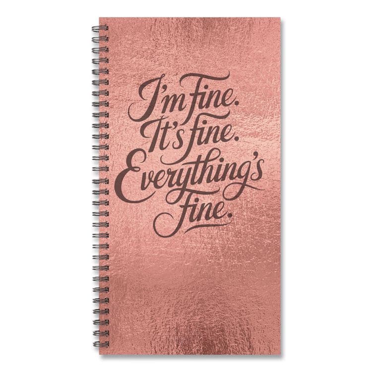 WILLOW CREEK PRESS Everything is Fine (Trilingual) Weekly/Monthly Planner, 6.5 x 3.5, Rose Gold Cover, 12-Month (Jan to Dec): 2026 (WPR58428)