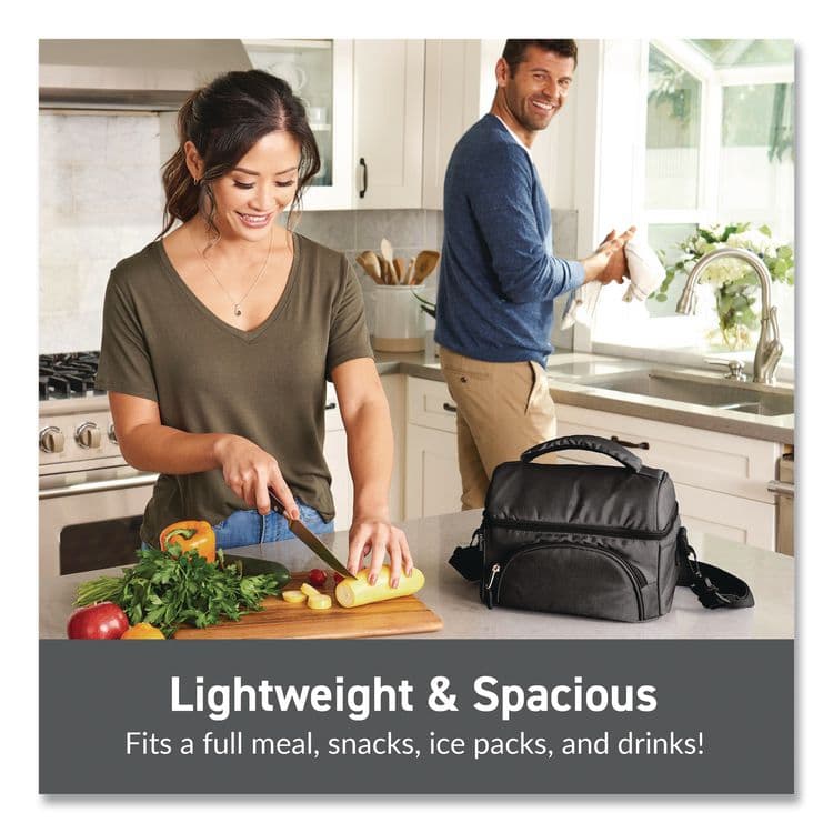 BENTGO Deluxe Insulated Lunch Bag, 8" x 10" x 7.5", Carbon Black (BEOBG2CB) thumbnail 2