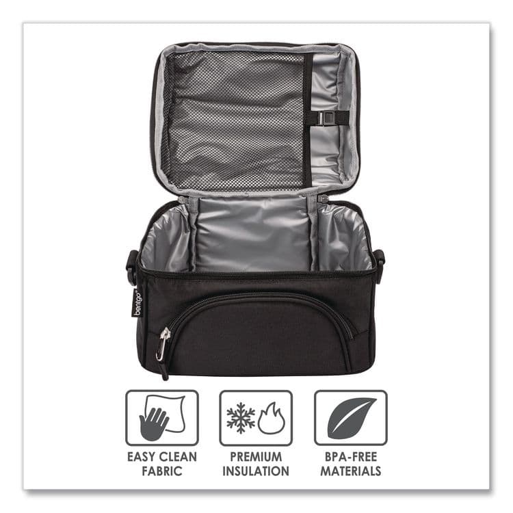 BENTGO Deluxe Insulated Lunch Bag, 8" x 10" x 7.5", Carbon Black (BEOBG2CB) thumbnail 3