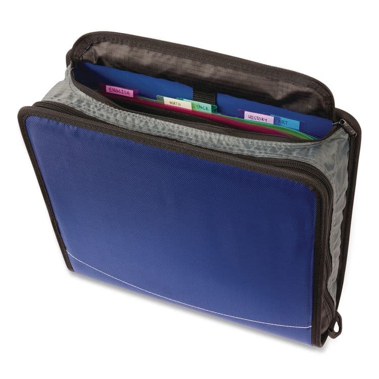 CASE IT Mighty Zip Tab Binder, 3 Rings, 3" Capacity, 11 x 8.5, Blue (CAED146BLUE) thumbnail 2