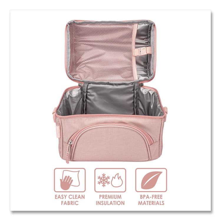 BENTGO Deluxe Insulated Lunch Bag, 8" x 10" x 7.5", Blush Pink (BEOBG2M) thumbnail 3