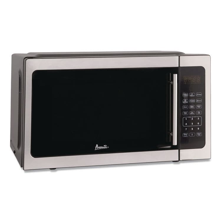 AVANTI 1.5 cu ft Countertop Microwave, 1,000 W, Stainless Steel/Black (AVAMT150V3S)