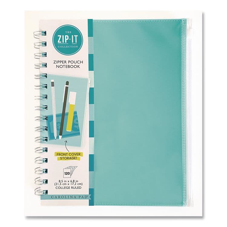CAROLINA PAD, LLC Zip-It Ideal Notebook, 1-Subject, Medium/College Rule, Randomly Assorted Cover Colors, (120) 8.5 x 6.8 Sheets (CPP55025) thumbnail 2