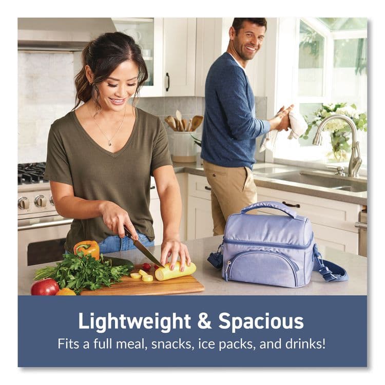 BENTGO Deluxe Insulated Lunch Bag, 8" x 10" x 7.5", Slate Blue (BEOBG2S) thumbnail 2