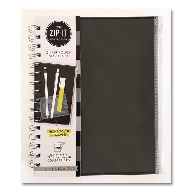 CAROLINA PAD, LLC Zip-It Ideal Notebook, 1-Subject, Medium/College Rule, Randomly Assorted Cover Colors, (120) 8.5 x 6.8 Sheets (CPP55025) thumbnail 3