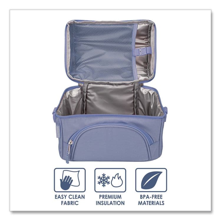 BENTGO Deluxe Insulated Lunch Bag, 8" x 10" x 7.5", Slate Blue (BEOBG2S) thumbnail 3