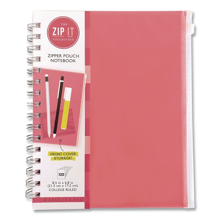 CAROLINA PAD, LLC Zip-It Ideal Notebook, 1-Subject, Medium/College Rule, Randomly Assorted Cover Colors, (120) 8.5 x 6.8 Sheets (CPP55025) thumbnail 4