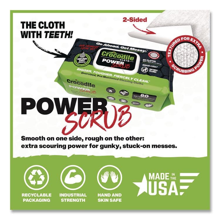 NUVIK USA . PowerSCRUB Cleaning Cloths, 10 x 15, White, 80/Pack (DIL6500080) thumbnail 2