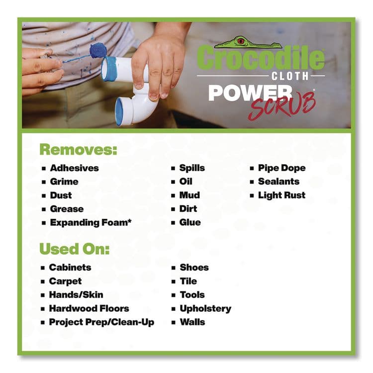 NUVIK USA . PowerSCRUB Cleaning Cloths, 10 x 15, White, 80/Pack (DIL6500080) thumbnail 3